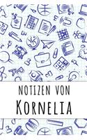 Notizen von Kornelia: Kariertes Notizbuch mit 5x5 Karomuster für deinen personalisierten Vornamen