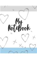 My Notebook: Blank Notebook: lined Notebook - Large (8.5 x 11 inches) - 120 Pages - Green Cover