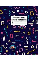 Blank Sheet Music Notebook: Easy Blank Staff Manuscript Book Large 8.5 X 11 Inches Musician Paper Wide 12 Staves Per Page for Piano, Flute, Violin, Guitar, Trumpet, Drums, Cell
