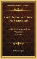 Contribution A L'Etude Des Bacteriacees