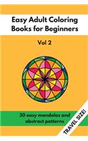 Travel Size Easy Adult Coloring Books for Beginners Vol. 2