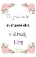 Be yourself everyone else is already taken . Oscar Wilde