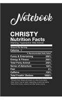 Notebook: Chuck Nutrition Facts Name Funny Blank Notebook with for Student and Teacher Food Diet Nutrition with 120 Pages of 6in x 9in x 120 Pages Blank Paper
