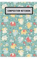 Elephant Wide Ruled Composition Notebook