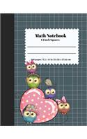 Math Notebook 1/2 Inch Squares: (Math Notebook)