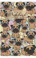 Notebook: Cheeky Pug Puppy - Dogs Diary / Notes / Track / Log / Journal, Book Gifts For Dad Mom Boys Girls Friends Kids Teens 6x9" 120 Pages