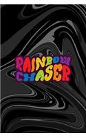 Rainbow Chaser: All Purpose 6x9 Blank Lined Notebook Journal Way Better Than A Card Trendy Unique Gift Black Texture Psychedelic