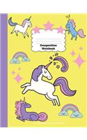 Unicorn Composition Notebook Wide Ruled, Back To School