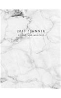 2019 Planner Weekly and Monthly: Large 52 Week Planner with To-Do List (Marble Cover Volume 6)