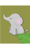 120 Page Handwriting Book: College Ruled Notebook Composition Book Diary Baby Elephant Green