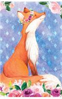 Bullet Journal for Animal Lovers Red Fox in Flowers: Graph Design - 162 Numbered Pages with 150 Graph Style Grid Pages, 6 Index Pages and 2 Key Pages in Easy to Carry 5.5 X 8.5 Size