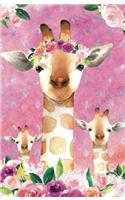 Journal Notebook For Animal Lovers Giraffes In Flowers 2: 162 Lined and Numbered Pages With Index Blank Journal For Journaling, Writing, Planning and Doodling.