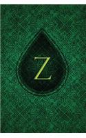 Monogram "z" Journal: Blank Notebook Diary Memoir Log Logue(26 Monogram Chartreuse 365 Lined)