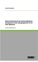 Unterrichtsentwurf zur kommunikativen Kompetenz in der Jahrgangsstufe 12 im Fach Spanisch