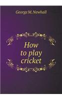How to Play Cricket