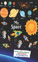 My Space: Combined BIRDS and SEA ANIMALS Coloring Book for Kids, Kids Ages 4 to 8, Large 8.5 x 11 inches, Soft Matte Cover