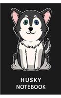 Husky Notebook: Notebook with 109 dotgrid pages 6 x 9 inch with dots. For Husky dog owners of cute Siberian Huskies puppies to take notes about their growing up. Al