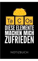 Tacos Diese Elemente Machen Mich Zufrieden Notizbuch: Schöne Geschenkidee Für Chemiker Und Chemielehrer - Notizbuch Journal Tagebuch Skizzenbuch Schreibheft - 120 Karierte Seiten - Format 6x9 Din A5 - S