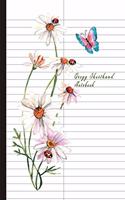 Gregg Shorthand Notebook: Pitman Shorthand Teenline Stenography Paper Line Composition Notebook Creative Notepad Writing Book for Reporters Journalist or Secretaries Flower B