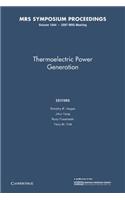 Thermoelectric Power Generation: Volume 1044