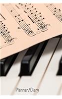 Planner/Diary: Undated Weekly Planner - Gift for Music Love, Piano, Keyboard Player
