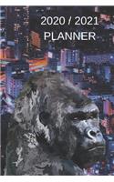 2020 / 2021 Two Year Weekly Planner - Appointment Book Gift - Funny Two-Year Agenda Notebook - Gorilla Art Ed.: King Kong Monkey Design - Month Calendar: 2 Years of Monthly Plans - Pink Daily Reminder Logbook - Day Log For Personal Goals, Schedule, etc.