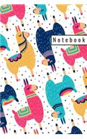 Notebook: Llama Alpaca Colourful Animal Pattern Notebook To Write In For School Work Planner Journal Organizer Diary To Do List Log Book Gift