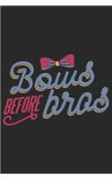 Bows Before Bros: Cheerleading Notebook Blank Dot Grid Cheer Sports Journal dotted with dots 6x9 120 Pages Checklist Record Book Take Notes Cheerleaders Football Plan