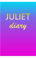 Juliet: Journal Diary - Personalized First Name Personal Writing - Letter J Blue Purple Pink Gold Effect Cover - Daily Diaries for Journalists & Writers - J