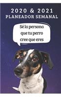 2020 & 2021 Two-Year Planeador Semanal Jack Russell Perro Owner Gift - Funny Quote Appointment Book - Two Year Agenda Notebook