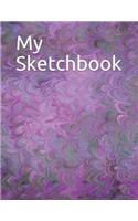 My Sketchbook: Purple Abstract Pattern Themed My Sketchbook 100 Pages 8.5 X 11