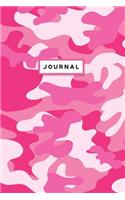 Journal: Pink Camouflage Notebook Journal College Ruled Blank Lined (6 X 9) Small Composition Book for School Planner Diary Women Girls Teens