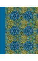 Sketch Journal: Blue and Yellow Floral 8x10 - Pages Are Lightly Lined with Extra Wide Right Margins for Sketching, Drawing, and Writing