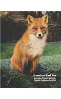 American Red Fox Calendar Weekly Monthly Planner Organizer for 2019