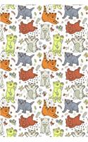 Journal Notebook Funny Cats Playing Pattern 1: 110 Page Plain Blank Journal For Drawing, Writing, Doodling In Portable 6 x 9 Size.(10 Noteworthy Series Unlined)
