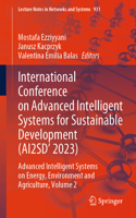 International Conference on Advanced Intelligent Systems for Sustainable Development (Ai2sd'2023)