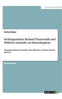 Stellungnahmen Richard Thurnwalds und Wilhelm Schmidts zur Rassenhygiene