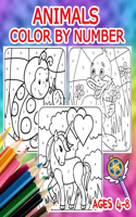 Animals Color By Number For Kids Ages 4-8