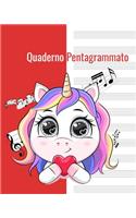 Quaderno Pentagrammato: Quaderno di musica pentagrammato - 60 pagine, 12 pentagrammi per pagina, Dimensione 20,32 x 25,4 cm.