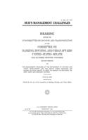 HUD's management challenges