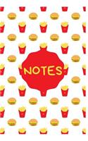Notes: Great Hamburger Notebook/Journal for Adults/Children Fastfood Lovers to Writing (6x9 Inch. (15.24x22.86 cm.) College Ruled Lined Paper 120 Blank Pag