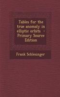 Tables for the True Anomaly in Elliptic Orbits: (English)