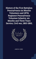 History of the First Battalion Pennsylvania six Months Volunteers and 187th Regiment Pennsylvania Volunteer Infantry; six Months and Three Years Service, Civil war, 1863-1865;