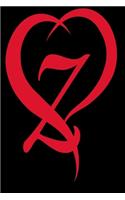 Monogram Initial Letter Z Adorable Heart Red and Black: : In My Heart letter initial Personalized Name Letter Z, Cute funny gift for Girlfriend Boyfriend Women Wife Husband Teens Students Girls for Home S