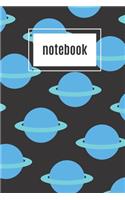 Planet print blue notebook: novelty notebook 6"x9"