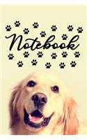 Notebook Dog Journal: Lined Journals Notebooks Gifts For Dog Lovers and Golden Retriever Owners - Perfect 120 Pages 6x9 Inches Lined Diary Book Gift For a Dog Lover Men W