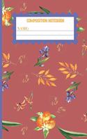 Composition Notebook: Orange gifts for women, men, kids, and teens: cute & elegant Fuzzy Wuzzy Brown college ruled lined paper to write in