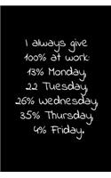I always give 100% at work