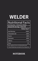 Nutritional Facts Welder Awesome Notebook