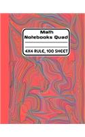 math notebooks quad 4x4 rule, 100 sheets